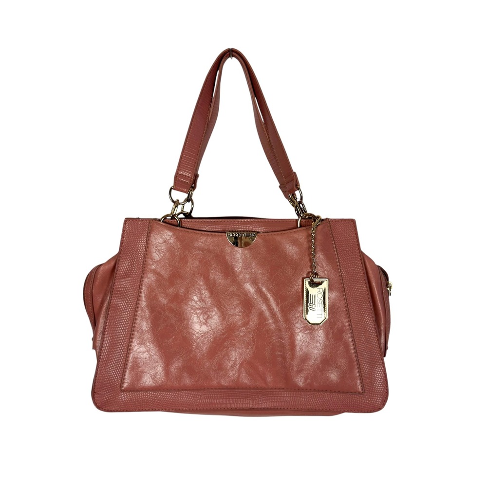 Rosetti Satchel OS Mauve Pink Faux Snakeskin Trim Gold Hardware Chic Bag